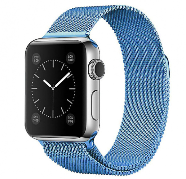 Голубой металлический ремешок Milanese Band для Apple Watch 42/44 mm