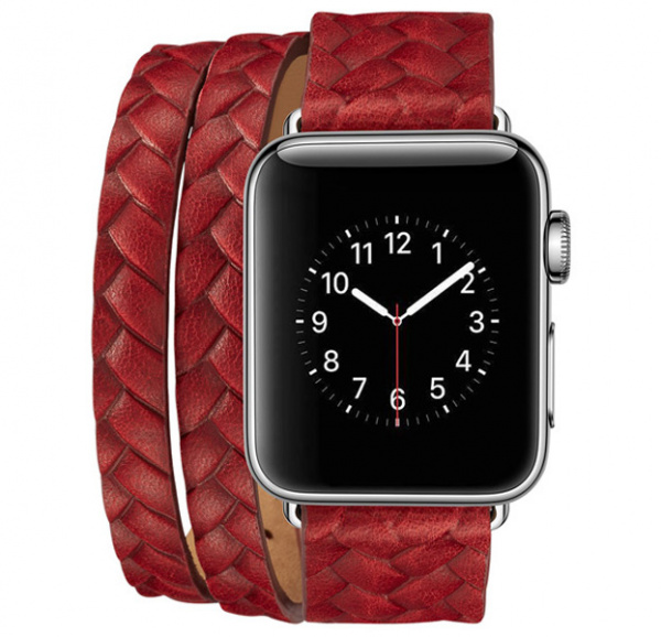 Красный ремешок для Apple Watch 38/40 mm Genuine Leather Band