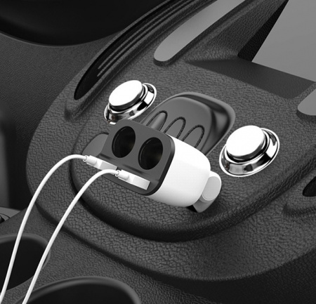 Автомобильное зарядное устройство в прикуриватель 2АЗУ+2USB Hoco Z28