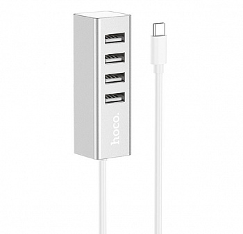 Переходник для Macbook Hoco HB1 Type-С to 4хUSB  Silver