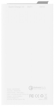 Портативное зарядное устройство Energizer Power Bank UE20001QC 20000 mAh QC 3.0 white