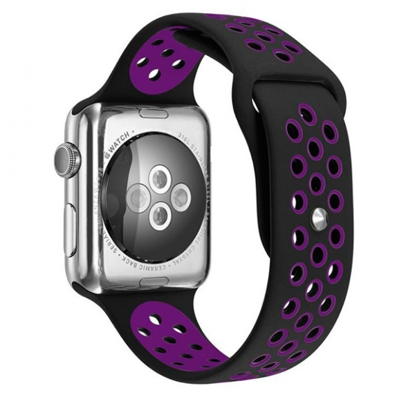 Ремешок Apple Watch 38/40 mm Perforated Sport Band Black/Violet