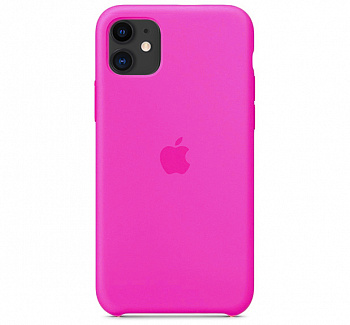 Чехол для iPhone 11 Silicone Case силиконовый неоново-розовый