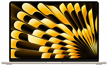 Ноутбук Apple MacBook Air 15 (M3, 8C CPU/10C GPU, 2024), 8 ГБ, 256 ГБ SSD, Starlight (сияющая звезда) MRYR3