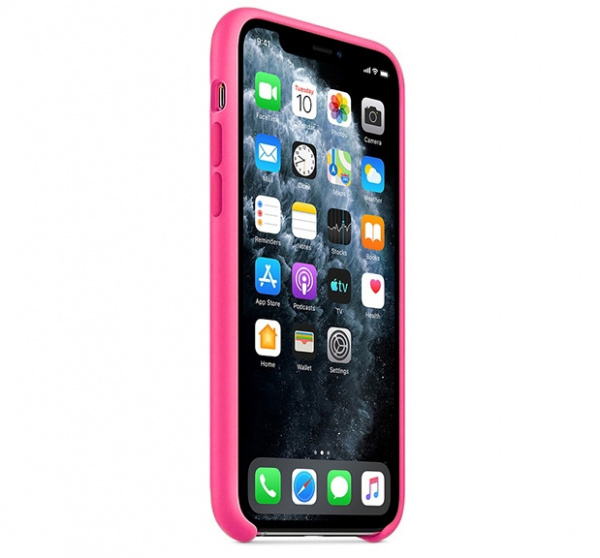 Чехол для iPhone 11 Pro Max Silicone Case силиконовый ярко-розовый