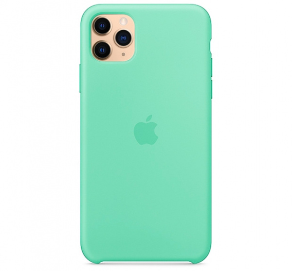 Чехол для iPhone 11 Pro Max Silicone Case силиконовый зеленое яблоко