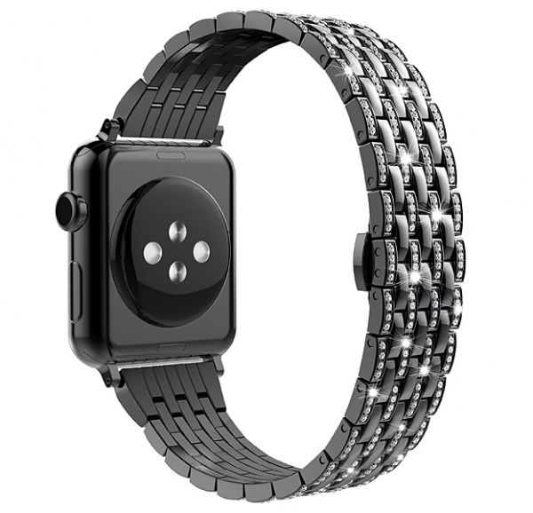 Черный металлический ремешок для Apple Watch 38/40 mm Diamond