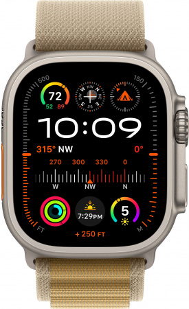 Apple Watch Ultra 2 (2024) 49mm Natural Titanium Case with Tan Alpine Loop S/M