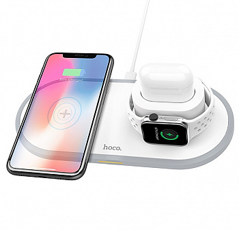 Беспроводная зарядка AirPower для iPhone, Apple Watch, Airpods Hoco CW21
