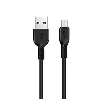 Черный усиленный Micro USB кабель Hoco X20 2m