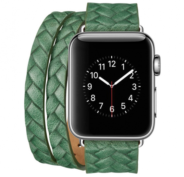 Зеленый ремешок для Apple Watch 38/40 mm Genuine Leather Band