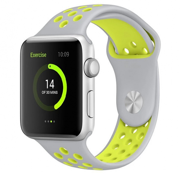 Ремешок Apple Watch 38/40 mm Perforated Sport Band Gray/Green