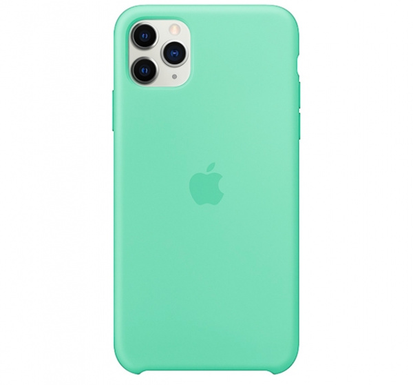 Чехол для iPhone 11 Pro Max Silicone Case силиконовый зеленое яблоко