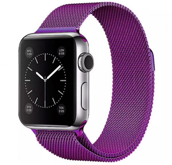 Металлический ремешок Milanese Band для Apple Watch 38/40 mm фиолетовый