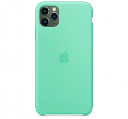 Чехол для iPhone 11 Pro Silicone Case силиконовый зеленое яблоко