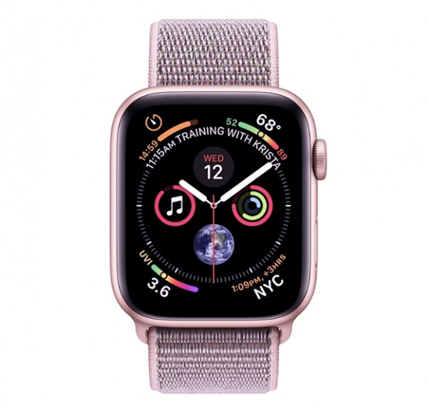 Жемчужно-розовый нейлоновый ремешок на липучке для Apple Watch 42/44 mm
