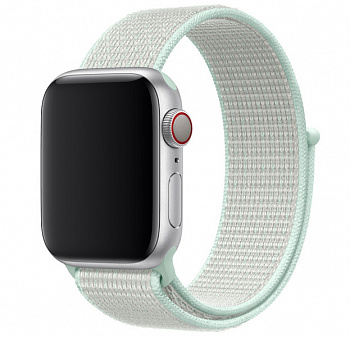 Нежно-мятный нейлоновый ремешок на липучке для Apple Watch 42/44 mm