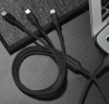 Черный USB-кабель 3в1 HOCO Lightning/USB Type-C/Micro USB 1.2 m