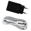 Сетевое зарядное устройство с кабелем InterStep 1 USB 3A + кабель Type C + быстрая зарядка