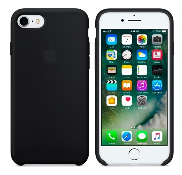 Черный силиконовый чехол для iPhone SE/8/7 Silicone Case