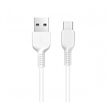 Белый усиленный кабель USB/USB Type-C Hoco X20 3A 1m