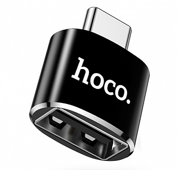 Черный переходник USB/USB Type-C Hoco UA5 OTG