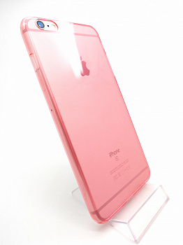 Ультратонкий силиконовый чехол для iPhone 6 / 6s Plus (Розовый)