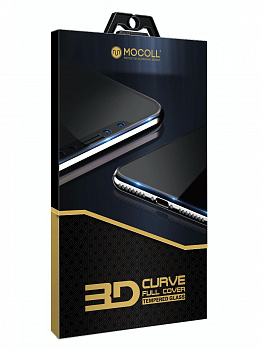 Защитное стекло MOCOLL полноразмерное 3D для iPhone SE 2020 / 7 / 8 Черное (серия Black Diamond) BLC