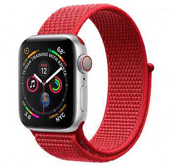 Светло-красный нейлоновый ремешок на липучке для Apple Watch 38/40 mm