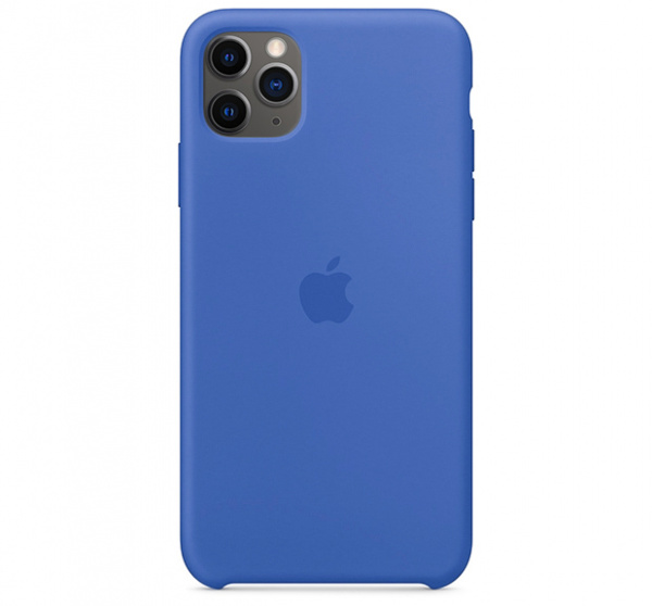 Чехол для iPhone 11 Pro Max Silicone Case силиконовый серо-синий