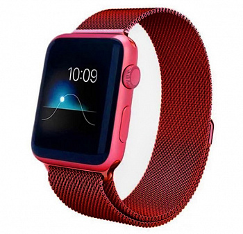 Металлический ремешок Milanese Band для Apple Watch 38/40 mm красный