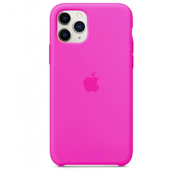 Чехол для iPhone 11 Pro Max Silicone Case силиконовый неоновый розовый