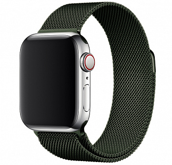 Темно-зеленый металлический ремешок Milanese Band для Apple Watch 42/44 mm