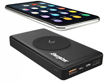 Портативное зарядное устройство с беспроводной зарядкой Energizer Power Bank QE10000CQ Wireless 10000 mAh black