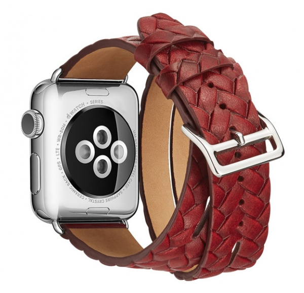 Красный ремешок для Apple Watch 38/40 mm Genuine Leather Band