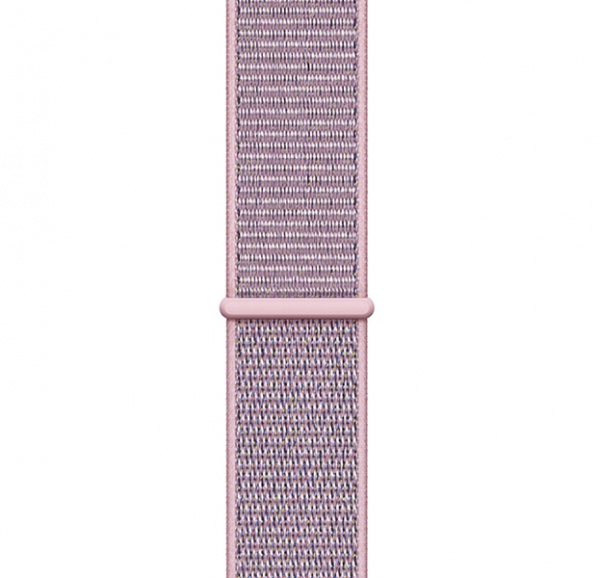 Жемчужно-розовый нейлоновый ремешок на липучке для Apple Watch 42/44 mm