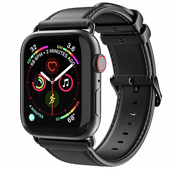 Черный кожаный ремешок для Apple Watch 38/40 mm Dux Ducis Gadget Series