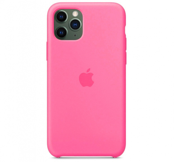 Чехол для iPhone 11 Pro Max Silicone Case силиконовый ярко-розовый