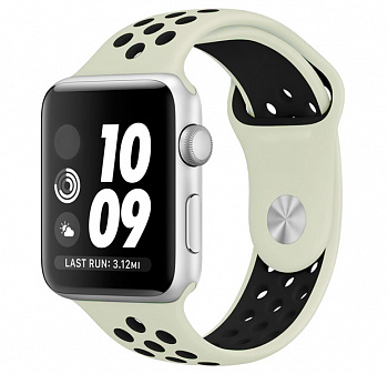 Ремешок Apple Watch 42/44 mm Perforated Sport Band Beige/Black