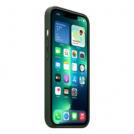 Чехол для смартфона Apple iPhone 13 Pro Leather Case with MagSafe, зелёная секвойя