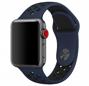 Ремешок Apple Watch 42/44 mm Perforated Sport Band Blue/Black