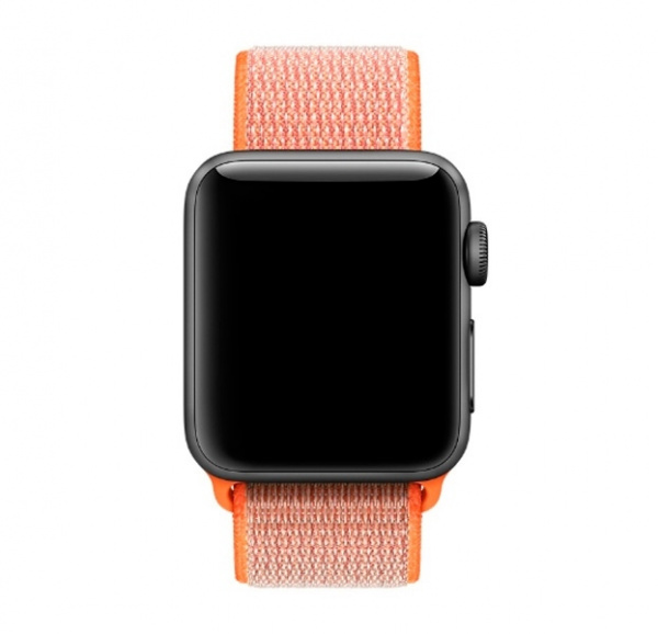 Оранжевый нейлоновый ремешок на липучке для Apple Watch 42/44 mm