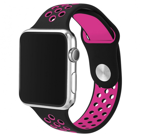 Ремешок Apple Watch 38/40 mm Perforated Sport Band Black/Pink