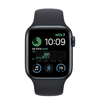 Часы Apple Watch SE 44mm Aluminum Case with Sport Band Midnight (Серый космос/Темная ночь)