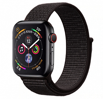 Коричнево-черный нейлоновый ремешок на липучке для Apple Watch 38/40 mm