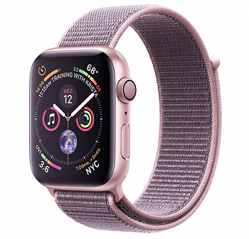 Жемчужно-розовый нейлоновый ремешок на липучке для Apple Watch 42/44 mm