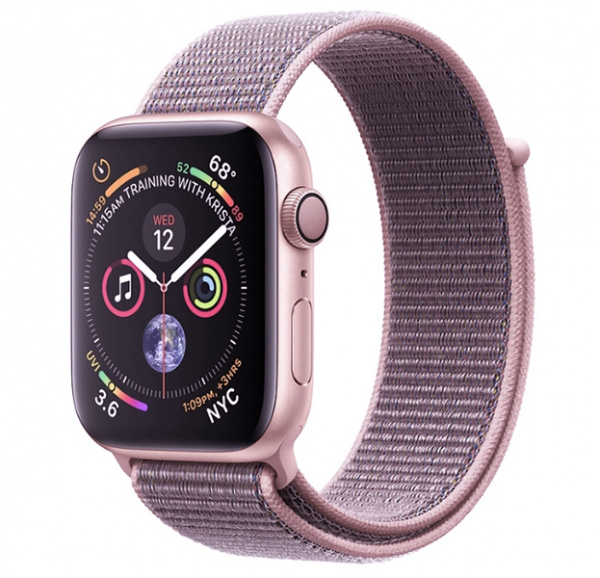 Жемчужно-розовый нейлоновый ремешок на липучке для Apple Watch 42/44 mm