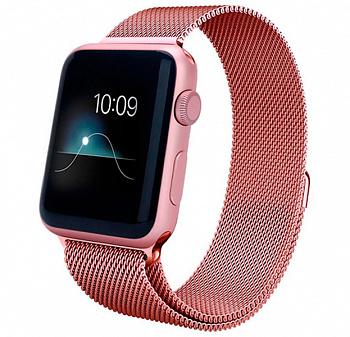 Металлический ремешок Milanese Band для Apple Watch 42/44 mm розовый