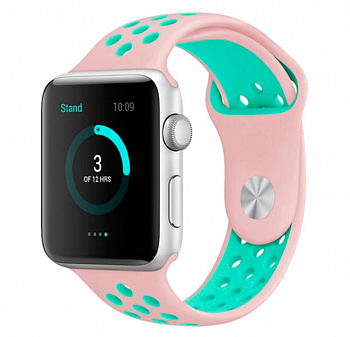 Ремешок Apple Watch 42/44 mm Perforated Sport Band Pink/Turquoise