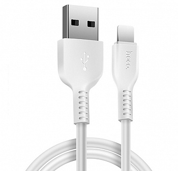 Белый усиленный USB-кабель Lightning Hoco X20 2.4A 2m